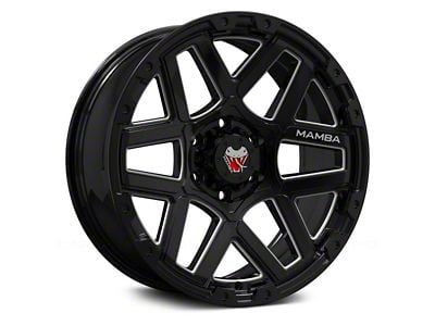 Mamba Offroad Wheels Type M23 Gloss Black Machined 6-Lug Wheel; 17x9; -12mm Offset (2024 Ranger)