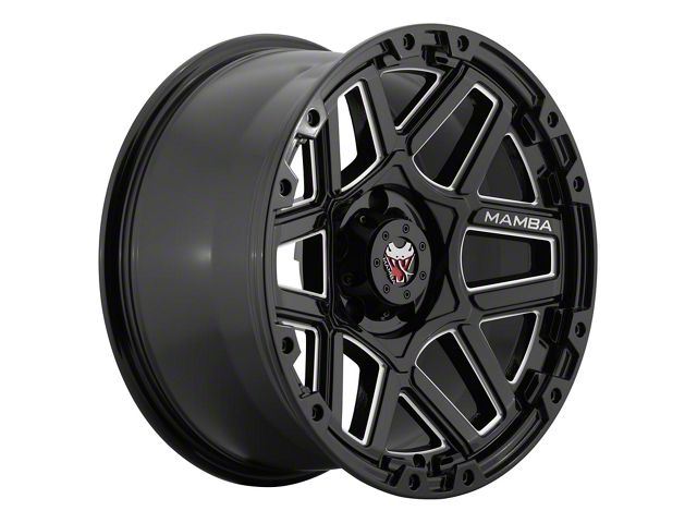 Mamba Offroad Wheels Type M23 Gloss Black Machined 6-Lug Wheel; 17x9; -12mm Offset (99-06 Sierra 1500)