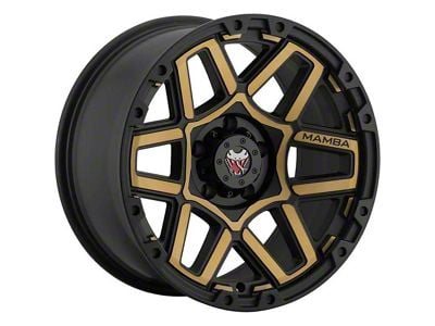 Mamba Offroad Wheels M23 Matte Black with Bronze Face 6-Lug Wheel; 20x9; -12mm Offset (2024 Ranger)