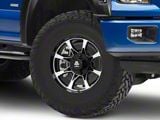 Mammoth F8 Gloss Black Machined 6-Lug Wheel; 17x9; 0mm Offset (15-20 F-150)