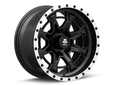 Mammoth Split 16 Beadlock Satin Black with Polished Lip 6-Lug Wheel; 17x9; -6mm Offset (99-06 Sierra 1500)