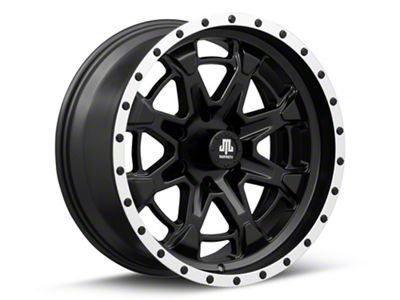 Mammoth Split 16 Beadlock Satin Black with Polished Lip 6-Lug Wheel; 20x9; -6mm Offset (23-25 Canyon)