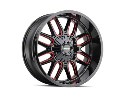 Mayhem Wheels Cogent Gloss Black Milled with Prism Red 5-Lug Wheel; 17x9; -12mm Offset (02-08 RAM 1500, Excluding Mega Cab)