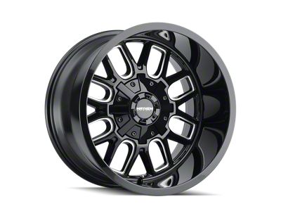 Mayhem Wheels Cogent Gloss Black Milled 5-Lug Wheel; 17x9; -12mm Offset (02-08 RAM 1500, Excluding Mega Cab)