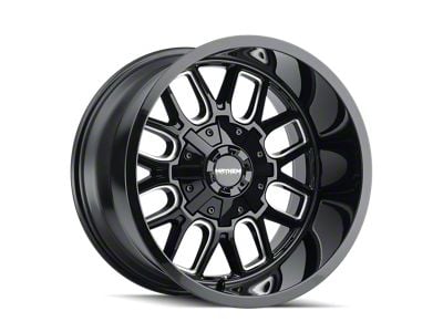 Mayhem Wheels Cogent Gloss Black Milled 5-Lug Wheel; 22x10; -19mm Offset (02-08 RAM 1500, Excluding Mega Cab)