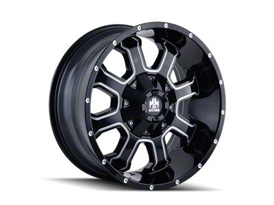 Mayhem Wheels Fierce Gloss Black Milled 5-Lug Wheel; 20x10; -19mm Offset (02-08 RAM 1500, Excluding Mega Cab)