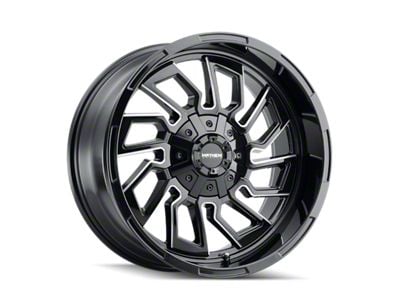 Mayhem Wheels Flywheel Gloss Black Milled 5-Lug Wheel; 20x9; 0mm Offset (02-08 RAM 1500, Excluding Mega Cab)