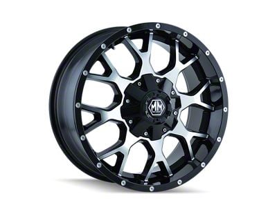 Mayhem Wheels Warrior Gloss Black Machined 5-Lug Wheel; 17x9; -12mm Offset (02-08 RAM 1500, Excluding Mega Cab)