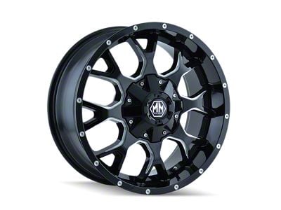 Mayhem Wheels Warrior Gloss Black Milled 6-Lug Wheel; 18x9; 18mm Offset (07-13 Sierra 1500)