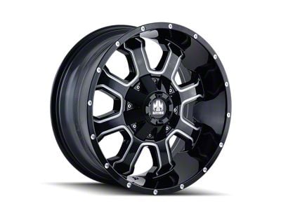 Mayhem Wheels Fierce Gloss Black Milled 6-Lug Wheel; 22x12; -44mm Offset (07-13 Silverado 1500)