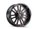 Mayhem Wheels Apollo Gloss Black Milled with Prism Red 6-Lug Wheel; 20x9; 18mm Offset (07-14 Yukon)