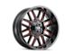 Mayhem Wheels Cogent Gloss Black Milled with Prism Red 5-Lug Wheel; 17x9; -12mm Offset (09-18 RAM 1500)