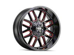 Mayhem Wheels Cogent Gloss Black Milled with Prism Red 6-Lug Wheel; 22x10; -19mm Offset (14-18 Sierra 1500)