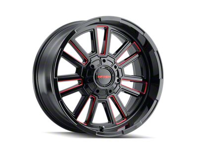 Mayhem Wheels Apollo Gloss Black Milled with Prism Red 6-Lug Wheel; 20x9; 18mm Offset (14-18 Silverado 1500)