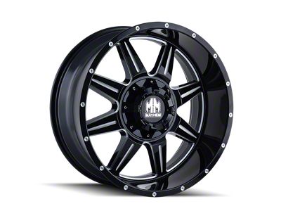 Mayhem Wheels Monstir Gloss Black Milled 6-Lug Wheel; 22x10; -19mm Offset (14-18 Silverado 1500)