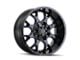 Mayhem Wheels Warrior Gloss Black Milled with Prism Blue 8-Lug Wheel; 20x9; 18mm Offset (17-22 F-350 Super Duty SRW)