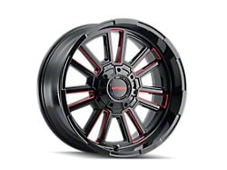 Mayhem Wheels Apollo Gloss Black Milled with Prism Red 6-Lug Wheel; 20x9; 18mm Offset (19-24 Sierra 1500)