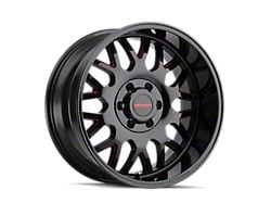 Mayhem Wheels Tripwire Gloss Black Milled with Prism Red 6-Lug Wheel; 20x9; 18mm Offset (19-24 Sierra 1500)