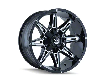 Mayhem Wheels Rampage Gloss Black Milled 8-Lug Wheel; 20x9; 18mm Offset (01-06 Sierra 2500 HD)