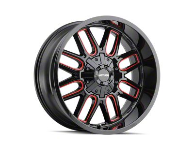 Mayhem Wheels Cogent Gloss Black Milled with Prism Red 6-Lug Wheel; 17x9; -12mm Offset (07-13 Sierra 1500)