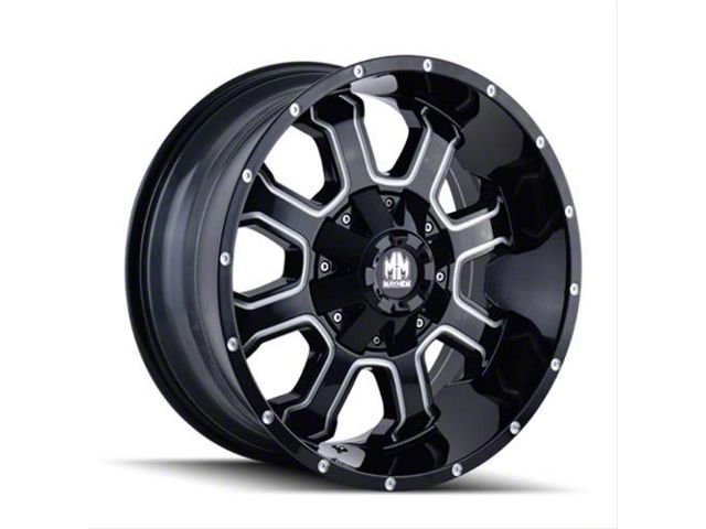 Mayhem Wheels Fierce Gloss Black Milled 6-Lug Wheel; 18x9; -12mm Offset (07-14 Yukon)
