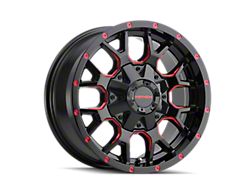 Mayhem Wheels Warrior Gloss Black Milled with Prism Red 8-Lug Wheel; 20x9; 18mm Offset (10-18 RAM 2500)