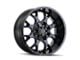Mayhem Wheels Warrior Gloss Black Milled with Prism Blue 6-Lug Wheel; 17x9; 18mm Offset (14-18 Silverado 1500)