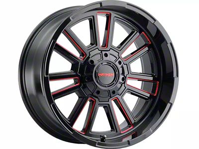 Mayhem Wheels Apollo Gloss Black with Prism Red 6-Lug Wheel; 20x10; -19mm Offset (15-20 F-150)