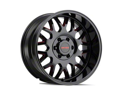 Mayhem Wheels Tripwire Gloss Black Milled with Prism Red 8-Lug Wheel; 20x9; 18mm Offset (17-22 F-250 Super Duty)