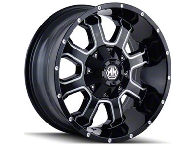 Mayhem Wheels Fierce Gloss Black Milled 6-Lug Wheel; 20x10; -19mm Offset (99-06 Silverado 1500)