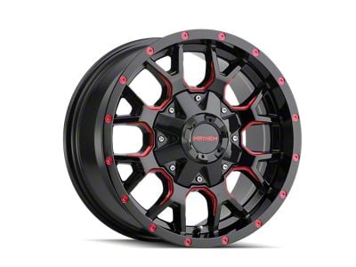 Mayhem Wheels Warrior Black with Prism Red 6-Lug Wheel; 20x9; 0mm Offset (04-08 F-150)