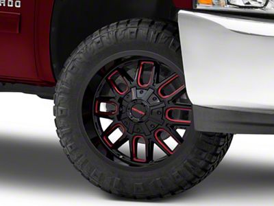 Mayhem Wheels Cogent Black with Prism Red 6-Lug Wheel; 20x9; 0mm Offset (07-13 Silverado 1500)