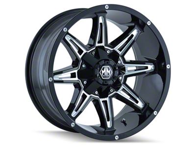 Mayhem Wheels Rampage Black Milled 5-Lug Wheel; 17x9; -12mm Offset (09-18 RAM 1500)