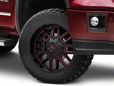 Mayhem Wheels Cogent Black with Prism Red 6-Lug Wheel; 20x9; 0mm Offset (14-18 Sierra 1500)