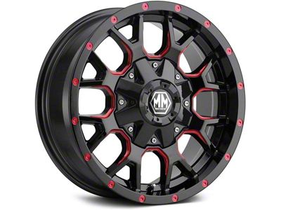 Mayhem Wheels Warrior Black with Prism Red 6-Lug Wheel; 20x9; 0mm Offset (24-25 Ranger)