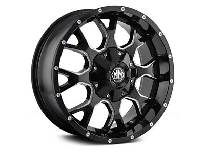 Mayhem Wheels Warrior Black Milled 5-Lug Wheel; 17x9; -12mm Offset (94-01 RAM 1500)