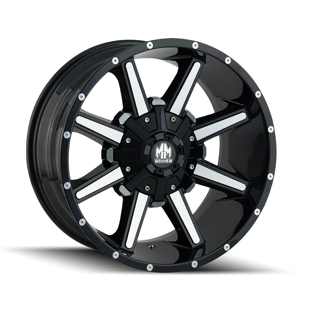 Mayhem Wheels Canyon Arsenal Gloss Black Machined 6-Lug Wheel; 17x9 ...