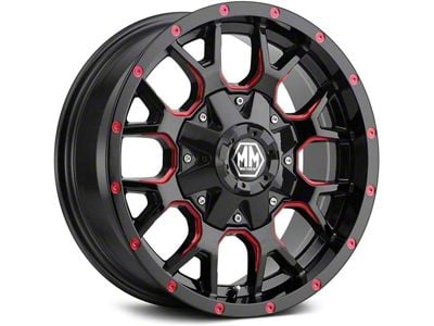 Mayhem Wheels Warrior Black with Prism Red 6-Lug Wheel; 20x9; 0mm Offset (23-25 Colorado)