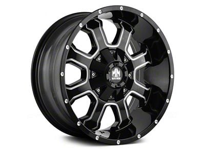 Mayhem Wheels Fierce Gloss Black Milled 5-Lug Wheel; 17x9; -12mm Offset (05-11 Dakota)