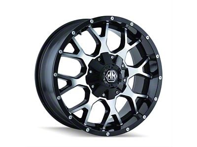 Mayhem Wheels Warrior Gloss Black Machined 8-Lug Wheel; 17x9; -12mm Offset (06-08 RAM 1500 Mega Cab)