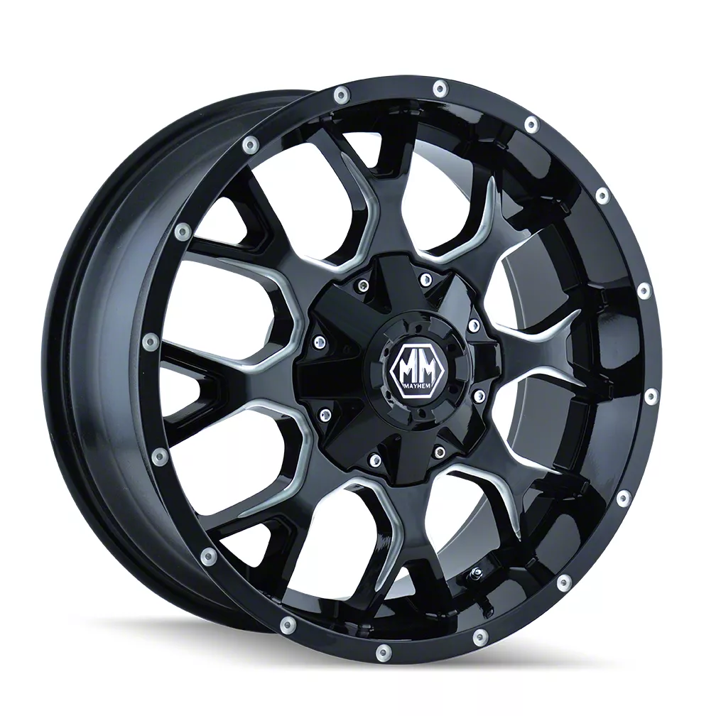 Mayhem Wheels RAM 1500 Warrior Gloss Black Milled 6-Lug Wheel; 20x9 ...