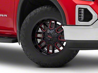 Mayhem Wheels Cogent Black with Prism Red 6-Lug Wheel; 20x9; 0mm Offset (19-24 Sierra 1500)