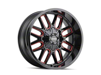 Mayhem Wheels Cogent Gloss Black Milled with Prism Red 6-Lug Wheel; 17x9; -12mm Offset (14-18 Sierra 1500)