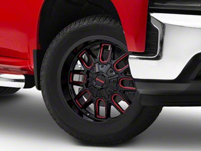 Mayhem Wheels Cogent Black with Prism Red 6-Lug Wheel; 20x9; 0mm Offset (19-25 Silverado 1500)