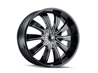 Mazzi Rolla Gloss Black Milled 5-Lug Wheel; 22x9.5; 18mm Offset (02-08 RAM 1500, Excluding Mega Cab)