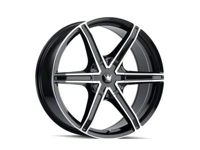 Mazzi Stilts Gloss Black Machined 5-Lug Wheel; 22x9.5; 18mm Offset (02-08 RAM 1500, Excluding Mega Cab)