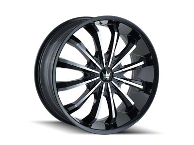 Mazzi Fusion Gloss Black Machined 6-Lug Wheel; 22x9.5; 30mm Offset (07-13 Sierra 1500)