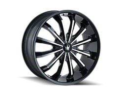 Mazzi Fusion Gloss Black Machined 6-Lug Wheel; 22x9.5; 30mm Offset (23-24 Canyon)