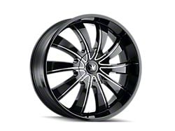 Mazzi Rolla Gloss Black Milled 6-Lug Wheel; 24x9.5; 30mm Offset (19-25 Silverado 1500)