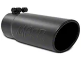 MBRP Angled Cut Rolled End Exhaust Tip; 3.50-Inch; Black (Fits 3-Inch Tailpipe)